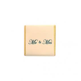 Mr & Mrs Neapolitans Gold Foil/Cream Wrap - 100pcs - M12879